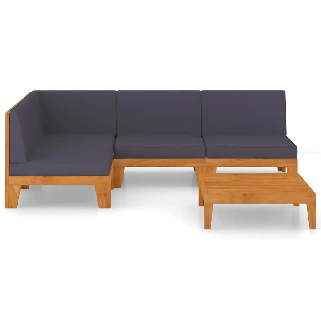 Garden Lounge Set Outdoor Furniture 5 Piece Modular Patio Seating with Cushions