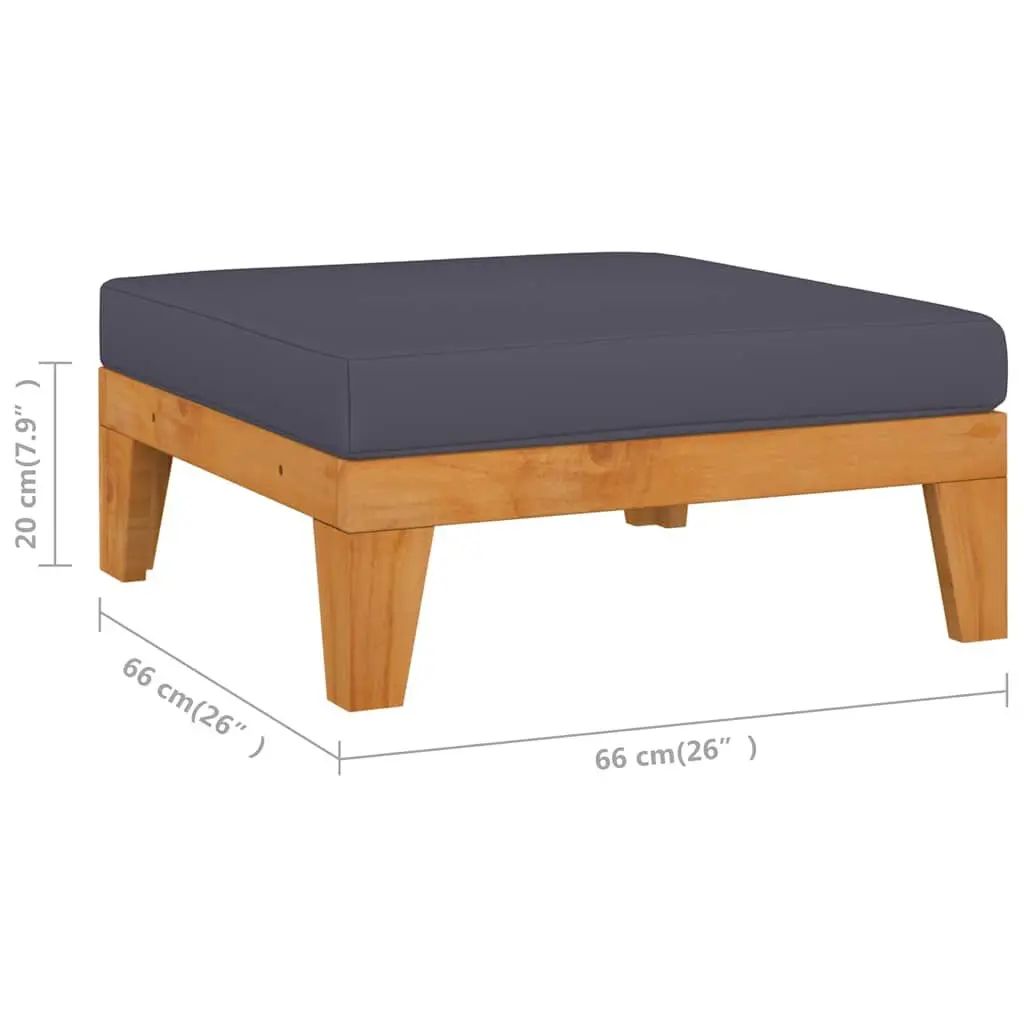 Garden Lounge Set 3 Piece Outdoor Furniture with Cushions Solid Acacia Wood Grey
