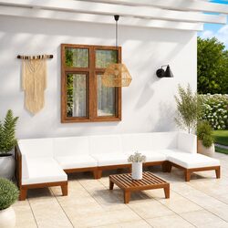 Garden Lounge Set 8 Piece with Acacia Wood and Cushions