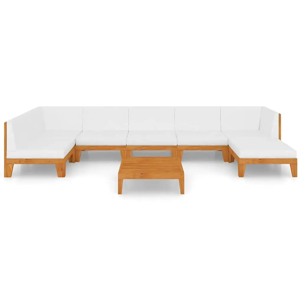 Garden Lounge Set 8 Piece with Acacia Wood and Cushions