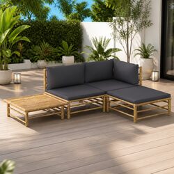 Bamboo Garden Lounge Set: 4 Pieces, Modular Design
