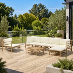 7-Piece Modular Bamboo Garden Lounge Set Specifications