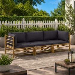Specifications of the Bamboo 3-Piece Garden Lounge Set
