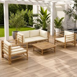 5-Piece Modular Bamboo Garden Lounge Set Specifications