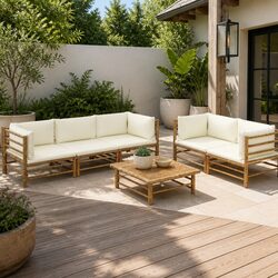 6-Piece Modular Bamboo Outdoor Lounge Set Specifications