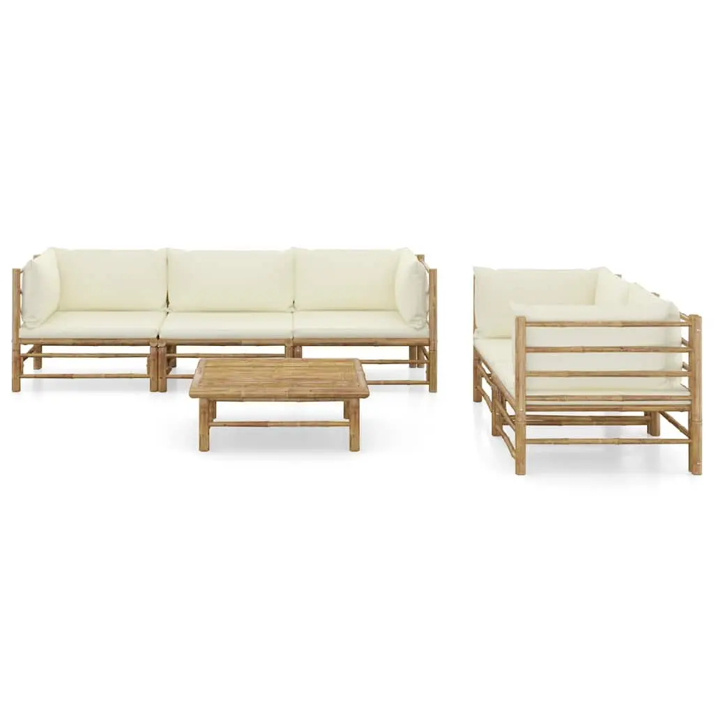 6-Piece Modular Bamboo Outdoor Lounge Set