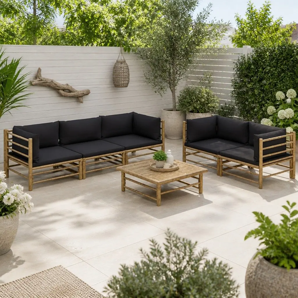 6-Piece Modular Garden Lounge Set with Cushions