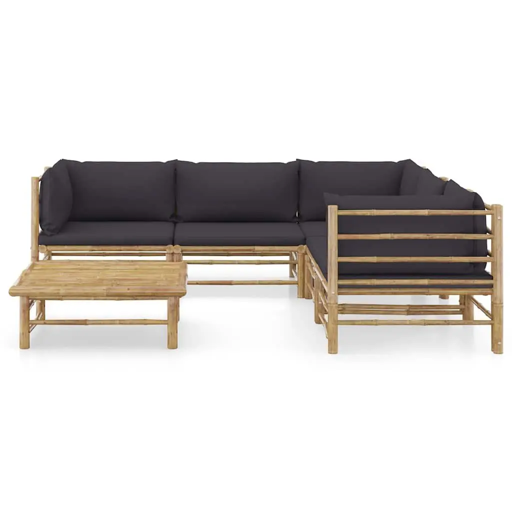 6 Piece Garden Lounge Set Outdoor Furniture Patio Seating Dark Grey