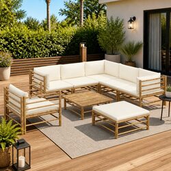 Specifications of 8-Piece Bamboo Garden Lounge Set