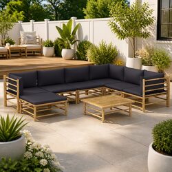 8-Piece Bamboo Outdoor Lounge Set Specifications