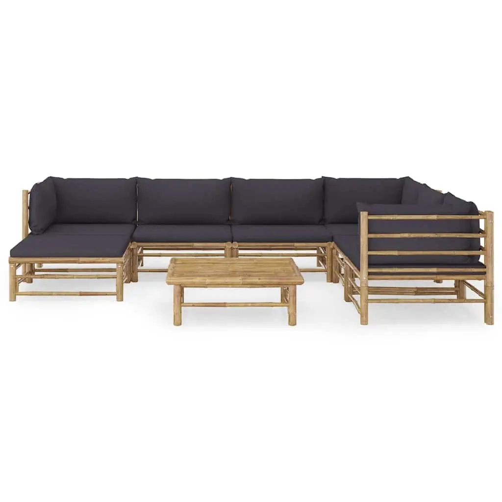 8-Piece Bamboo Outdoor Lounge Set