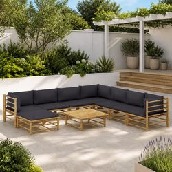 9-Piece Modular Bamboo Lounge Set - Dimensions & Specs
