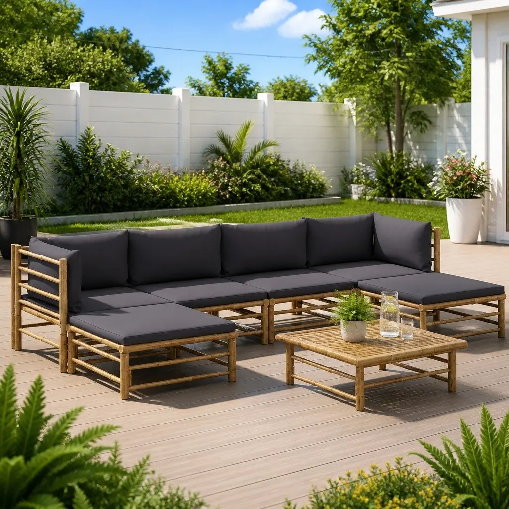 7 Piece Bamboo Garden Lounge Set