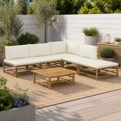 6-Piece Garden Lounge Set - Bamboo Outdoor Furniture Specifications