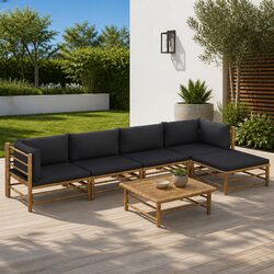 6-Piece Modular Bamboo Garden Lounge Set Specifications