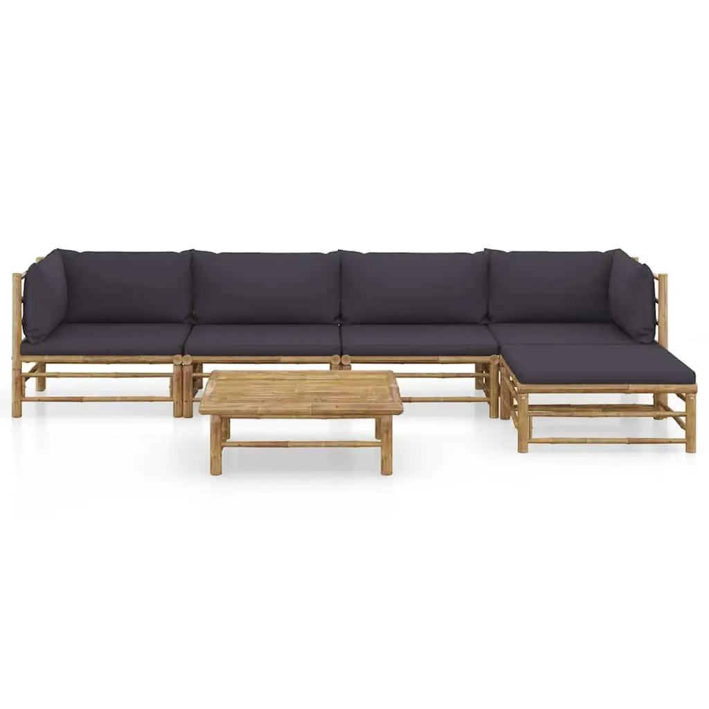 6-Piece Modular Bamboo Garden Lounge Set