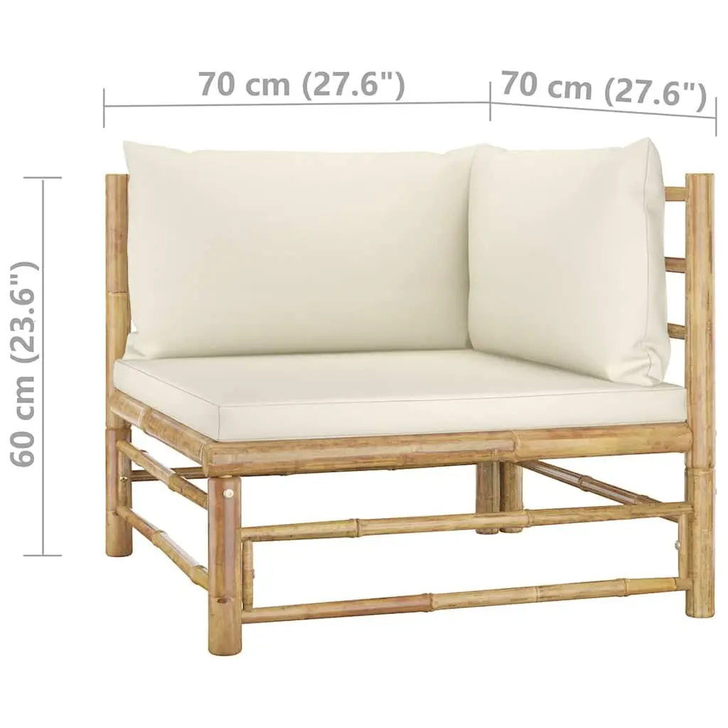 Garden Lounge Set Modular Sectional Outdoor Furniture 6 Piece Cream