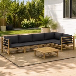 Specifications for 6-Piece Bamboo Garden Lounge Set Grey