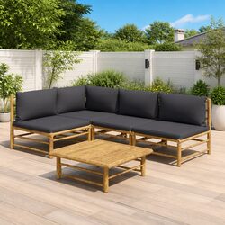 Specifications of 5-Piece Bamboo Garden Lounge Set with Cushions