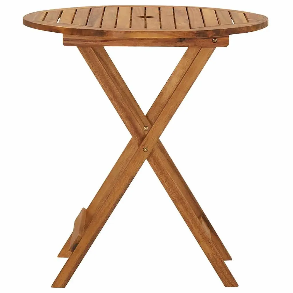 3 Piece Folding Garden Dining Set Outdoor Table Chairs Brown Wood Patio