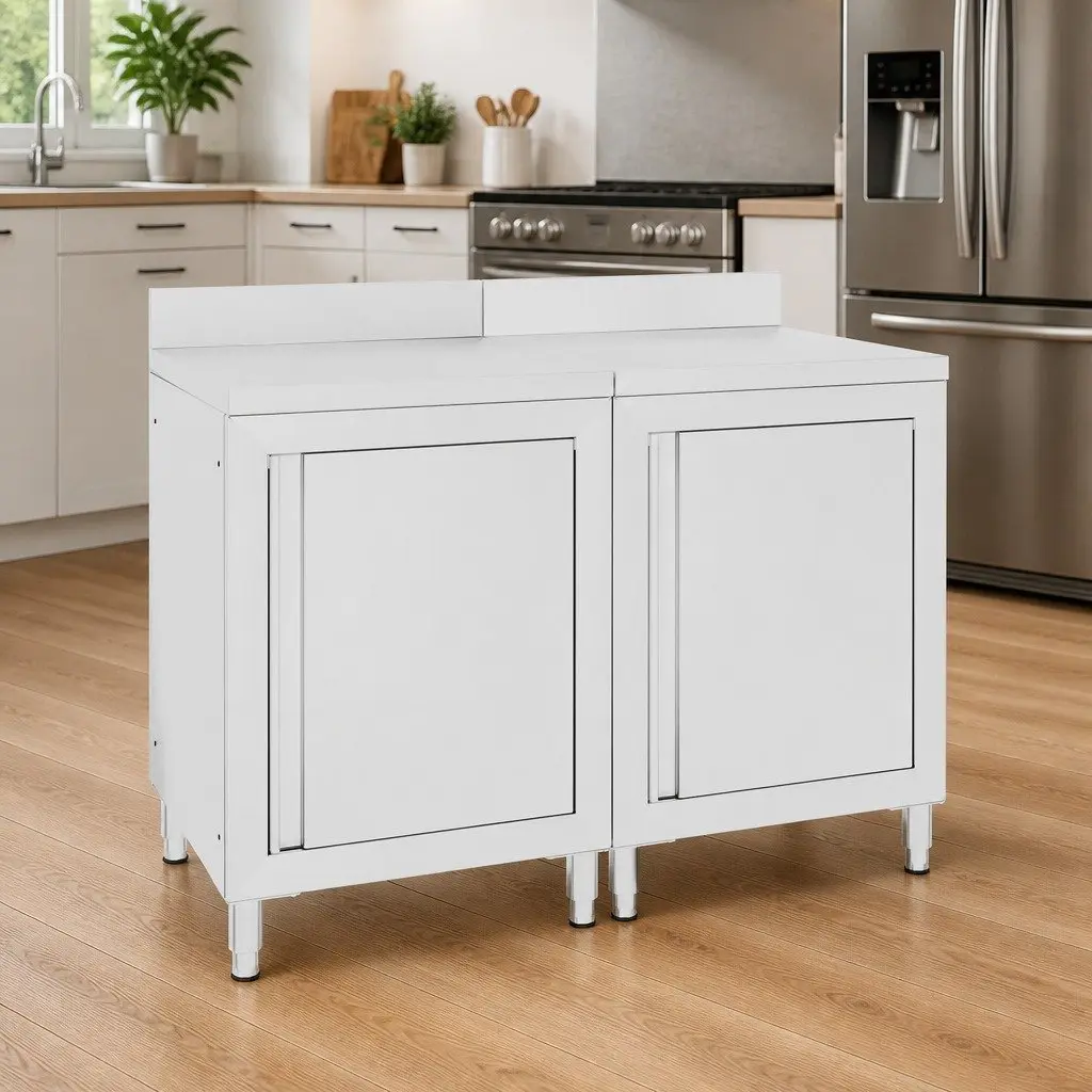 Stainless Steel Commercial Work Table Cabinet 120x60x96cm Kitchen Storage