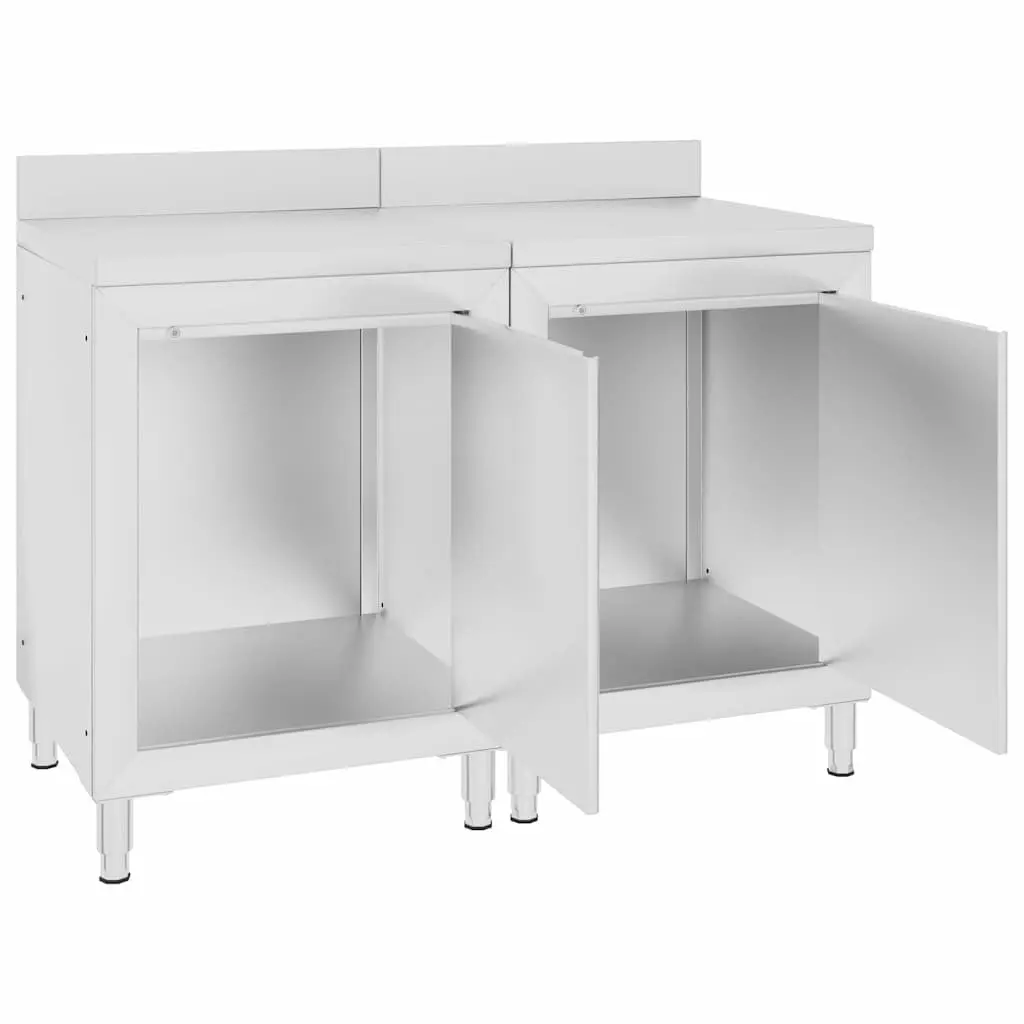 Stainless Steel Commercial Work Table Cabinet 120x60x96cm Kitchen Storage