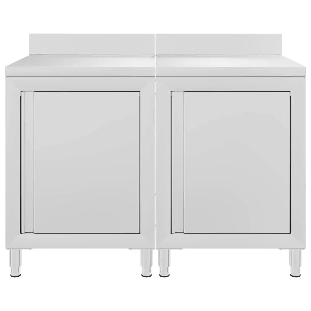 Stainless Steel Commercial Work Table Cabinet 120x60x96cm Kitchen Storage