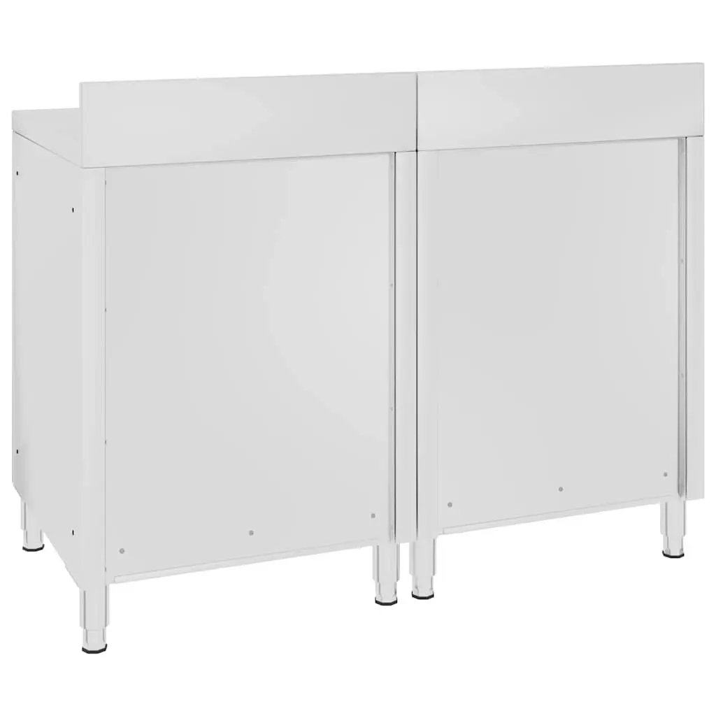 Stainless Steel Commercial Work Table Cabinet 120x60x96cm Kitchen Storage
