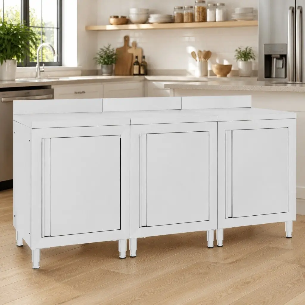 Commercial Work Table Cabinet Stainless Steel Storage Kitchen Restaurant