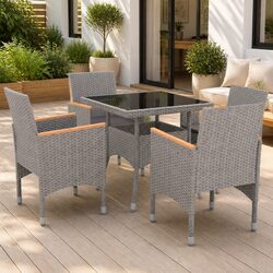 5-Piece Outdoor Dining Set - Dimensions & Material Overview
