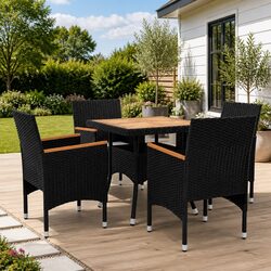 5-Piece Black Outdoor Dining Set Specifications