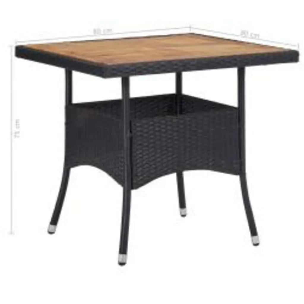 5-Piece Black Outdoor Dining Set