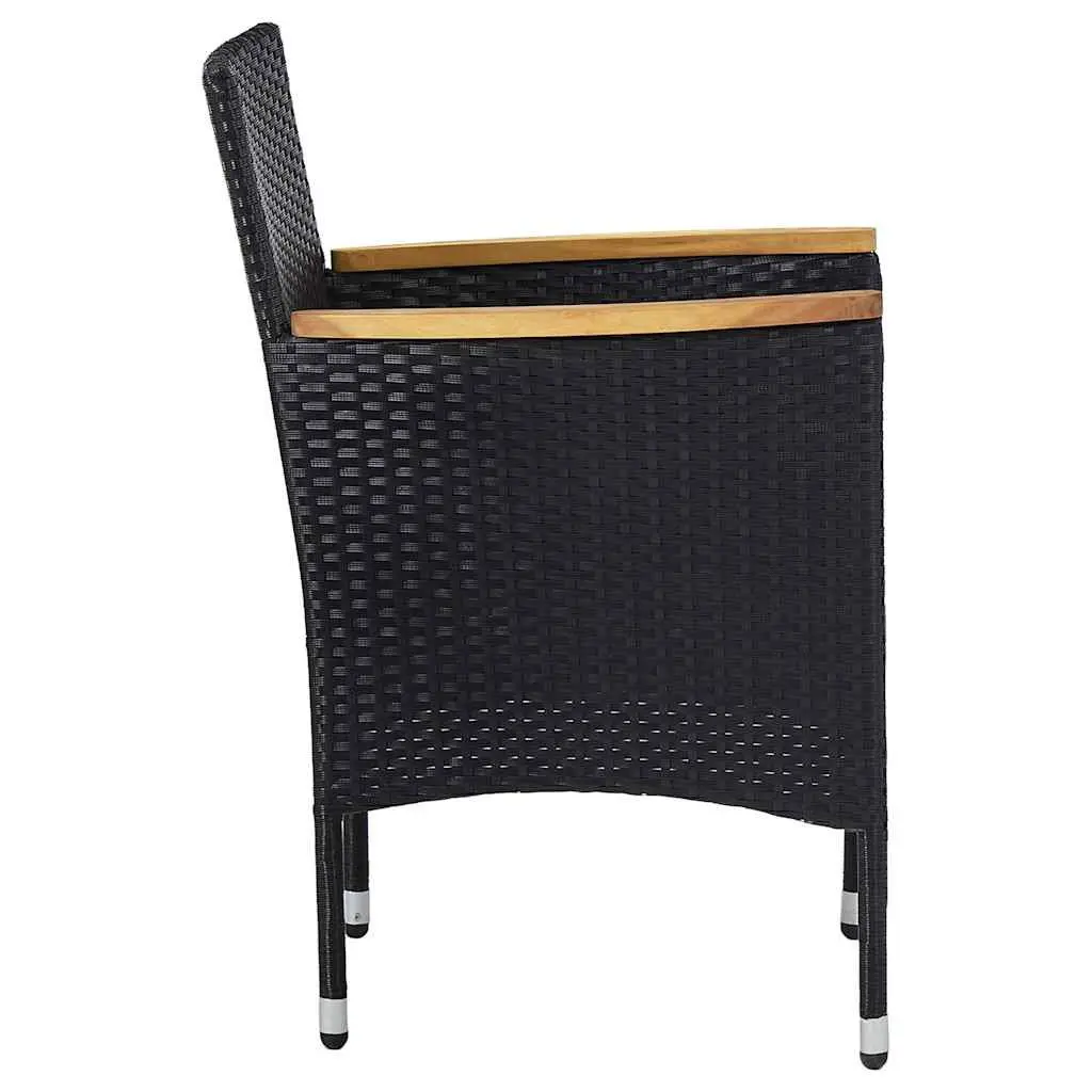 5-Piece Black Outdoor Dining Set