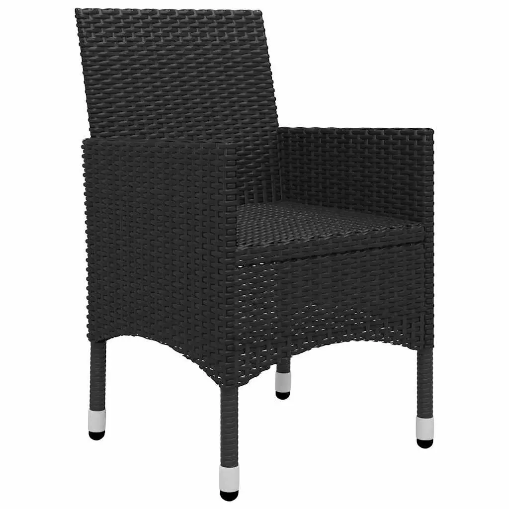 Outdoor Dining Set 9 Piece Garden Patio Table Chairs Glass Top Black Rattan
