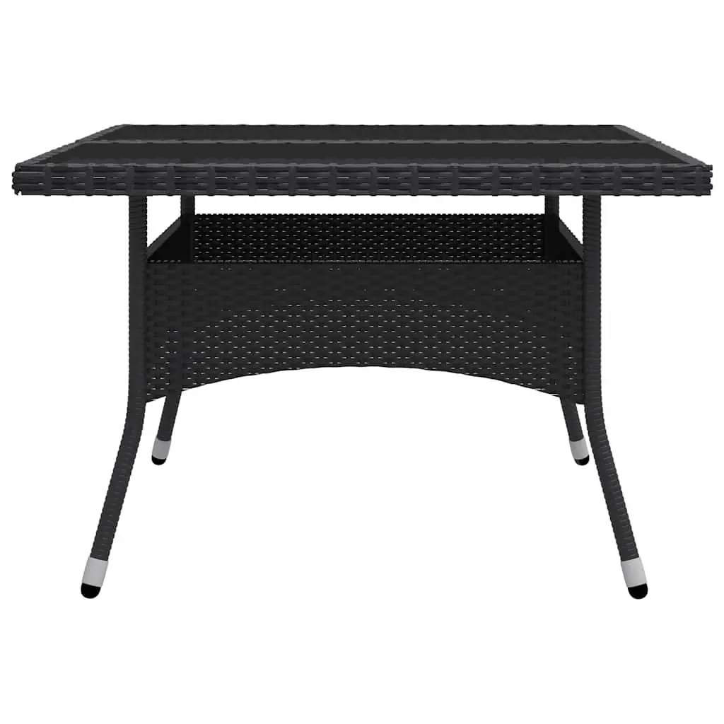 Outdoor Dining Set 9 Piece Garden Patio Table Chairs Glass Top Black Rattan