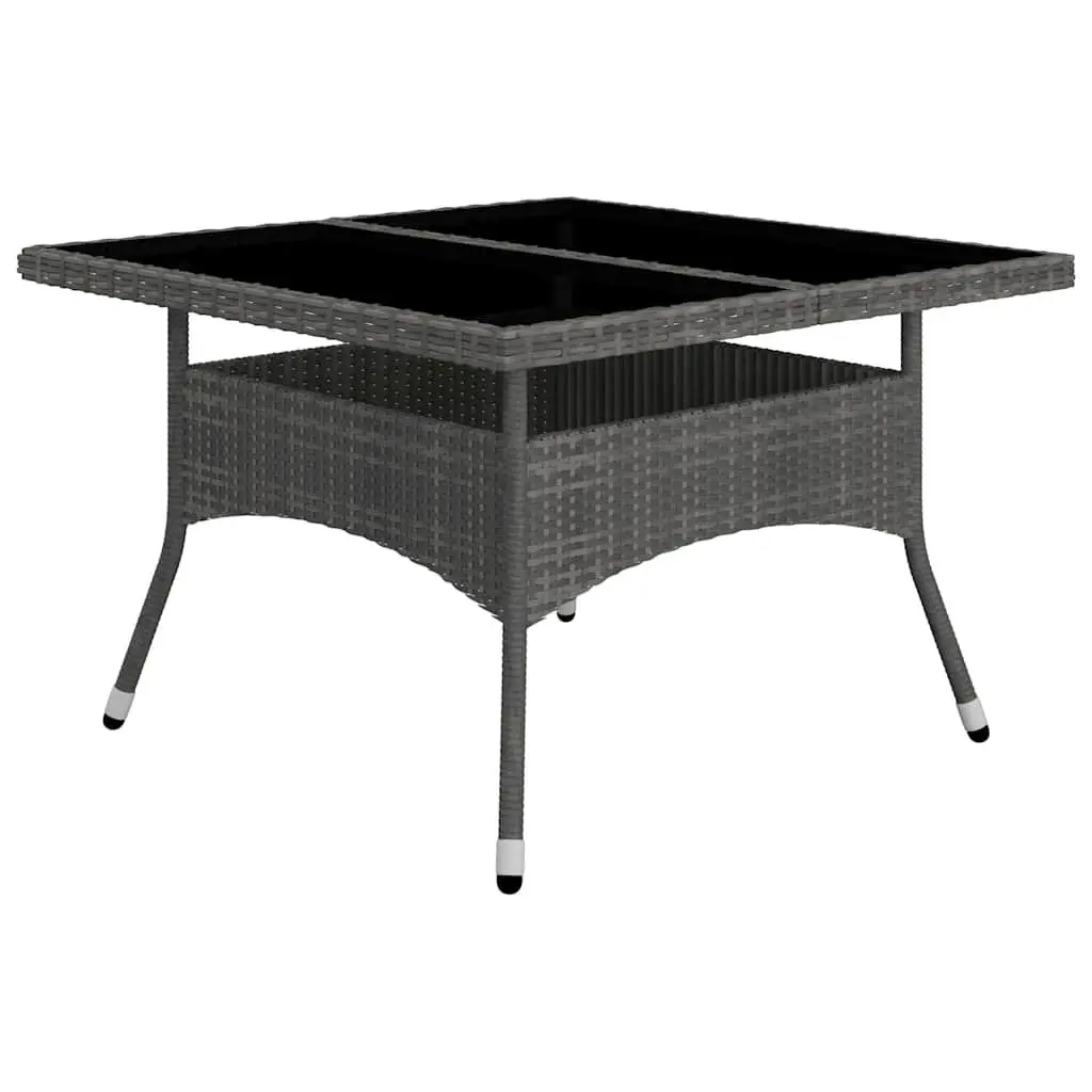 Outdoor Dining Set 9 Piece Garden Furniture Grey PE Rattan Glass Table Chairs