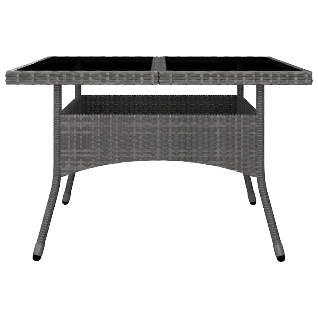 Outdoor Dining Set 9 Piece Garden Furniture Grey PE Rattan Glass Table Chairs