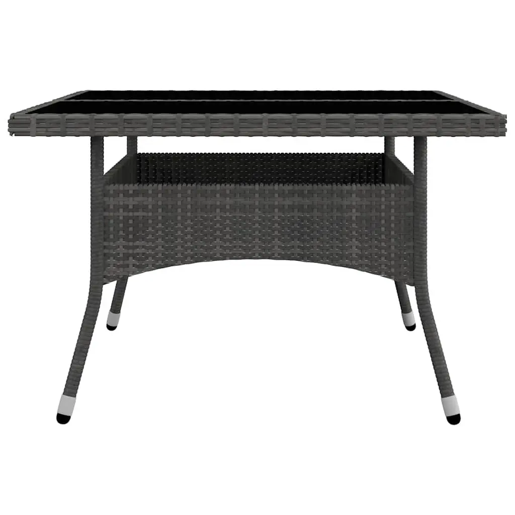 Outdoor Dining Set 9 Piece Garden Furniture Grey PE Rattan Glass Table Chairs