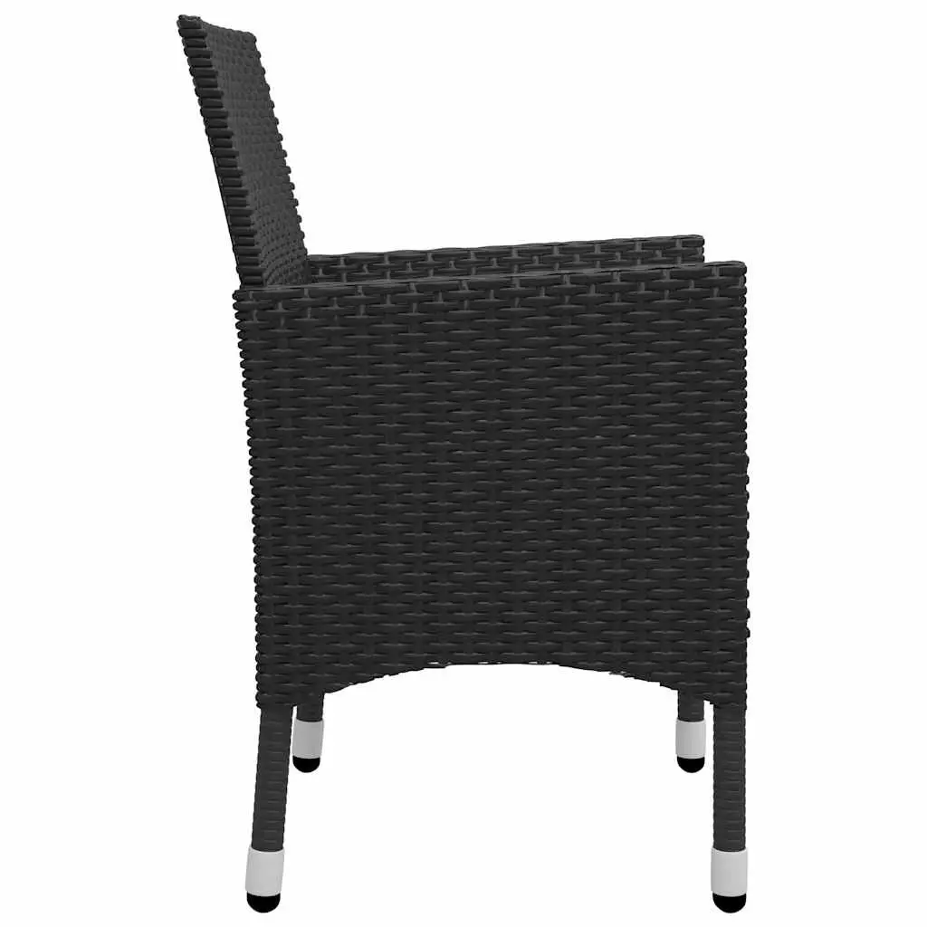 9 Piece Outdoor Dining Set Garden Furniture Black