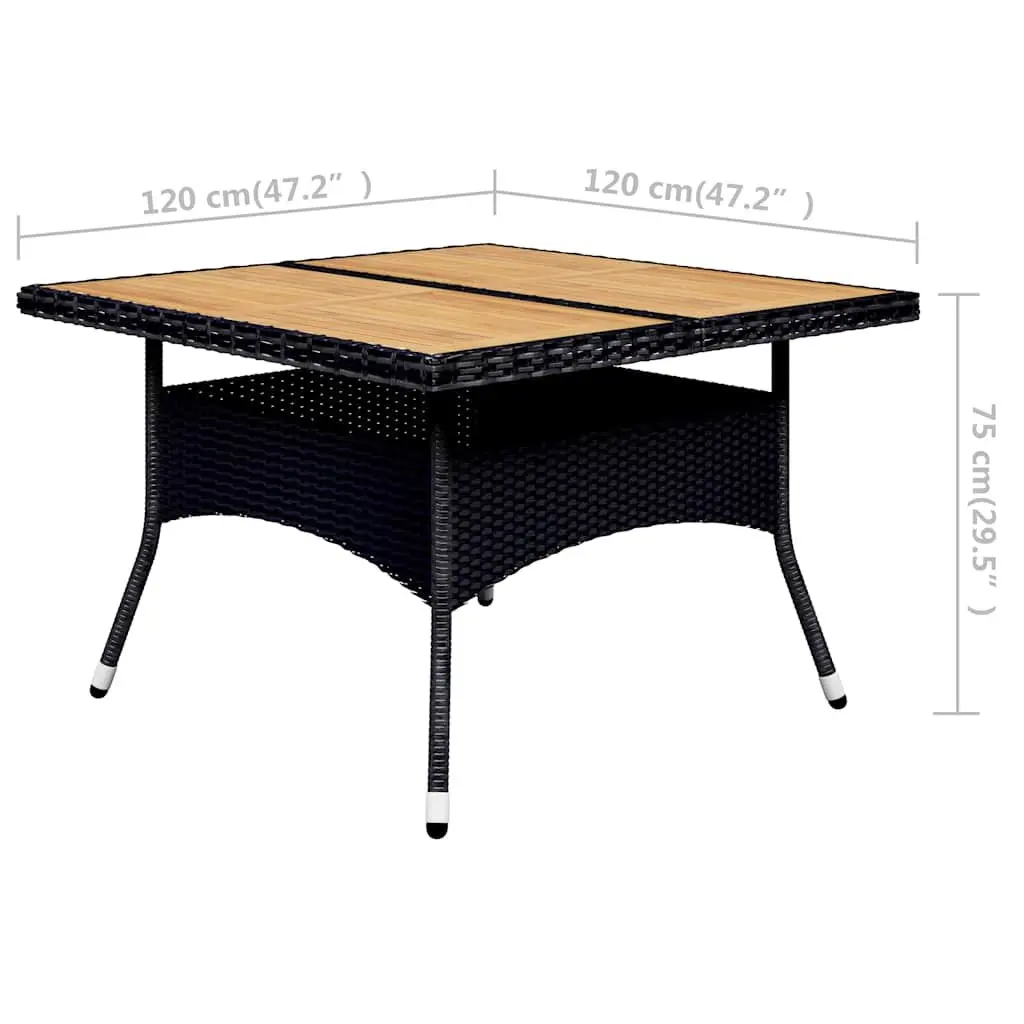 9 Piece Outdoor Dining Set Garden Furniture Black