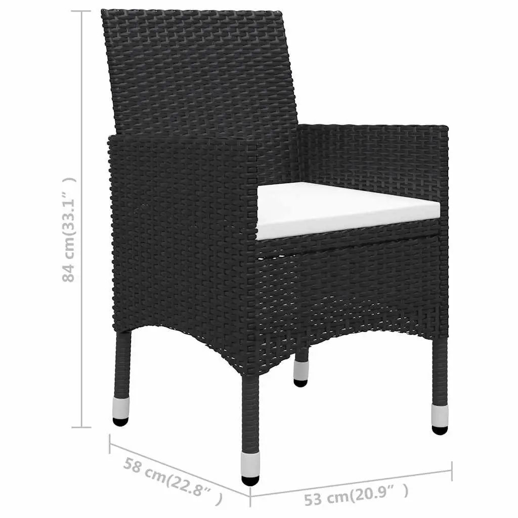 9 Piece Outdoor Dining Set Garden Furniture Black