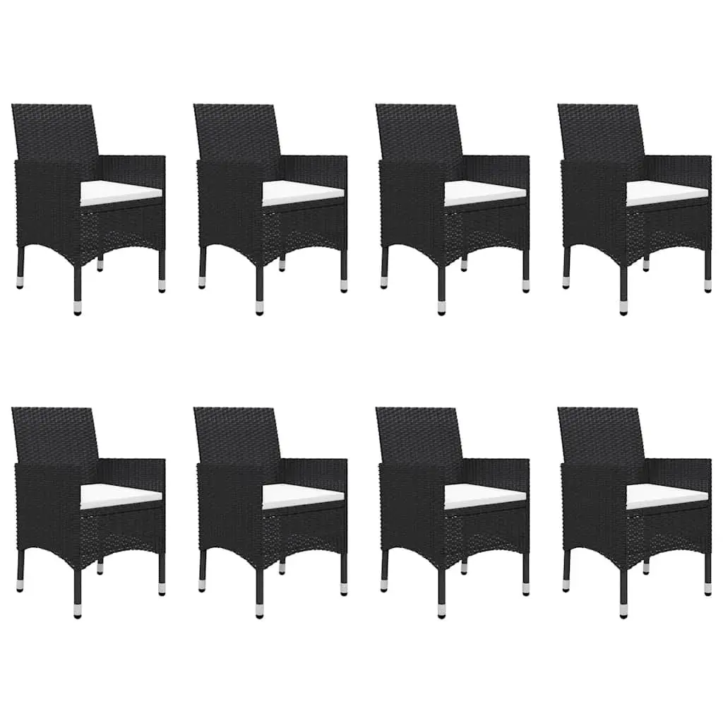 9 Piece Outdoor Dining Set Garden Furniture Black
