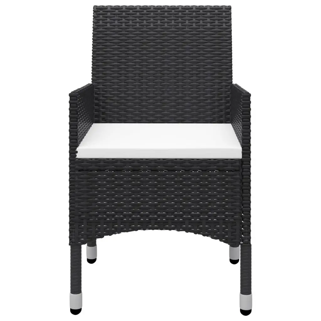 9 Piece Outdoor Dining Set Garden Furniture Black