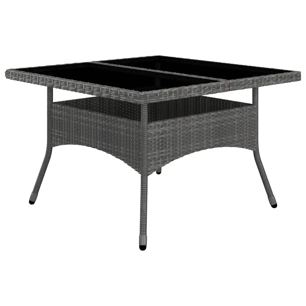 9 Piece Outdoor Dining Set Garden Patio Grey Poly Rattan Acacia Wood Furniture