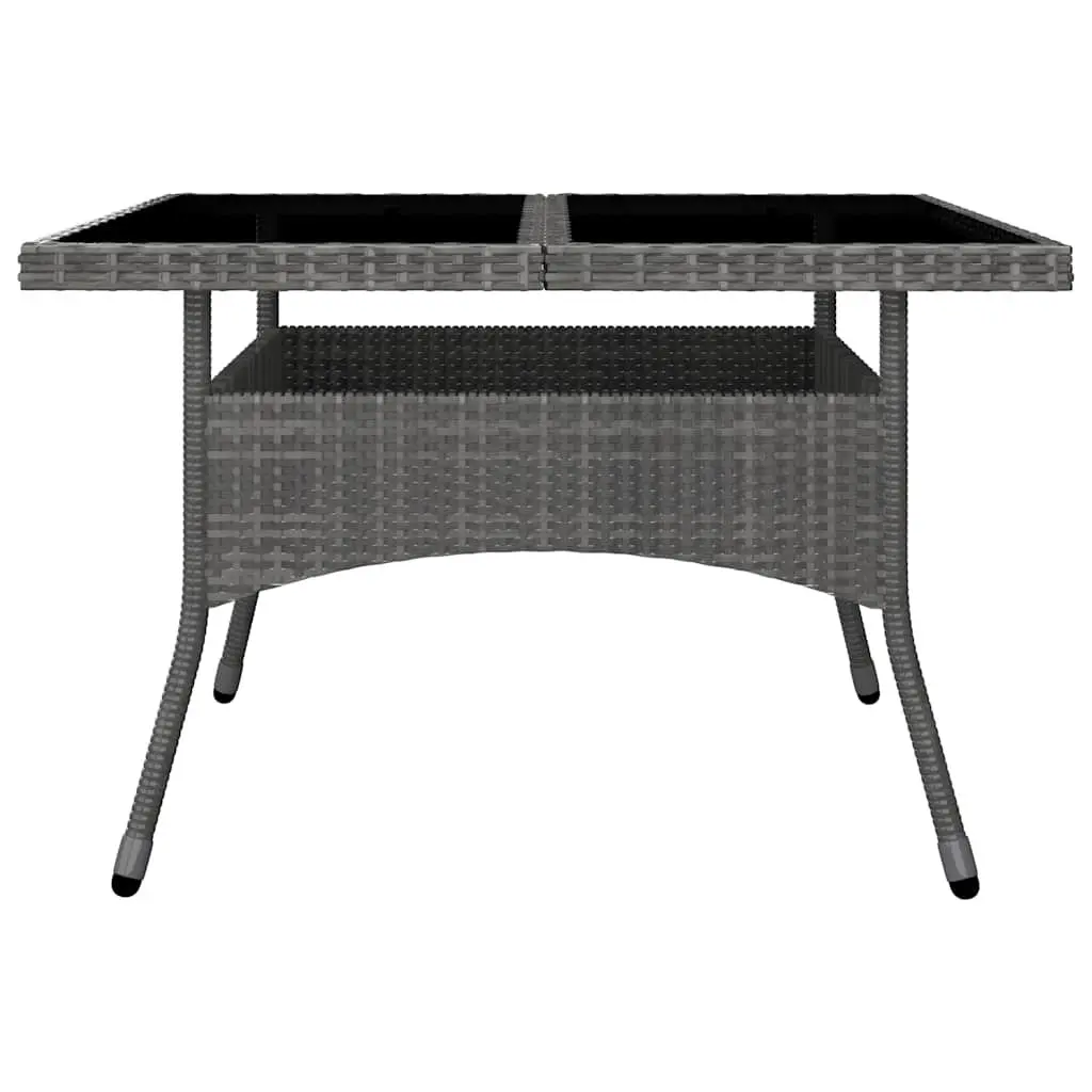 9 Piece Outdoor Dining Set Garden Patio Grey Poly Rattan Acacia Wood Furniture