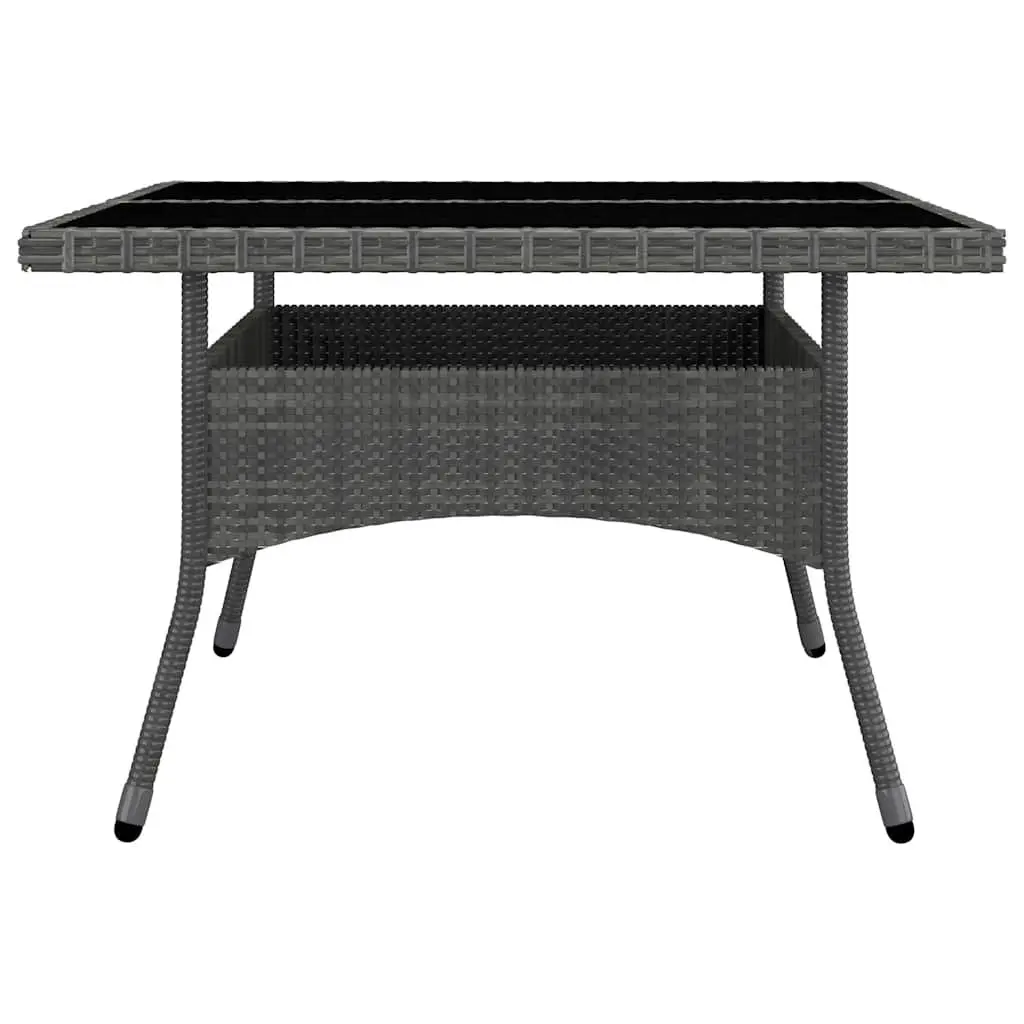 9 Piece Outdoor Dining Set Garden Patio Grey Poly Rattan Acacia Wood Furniture