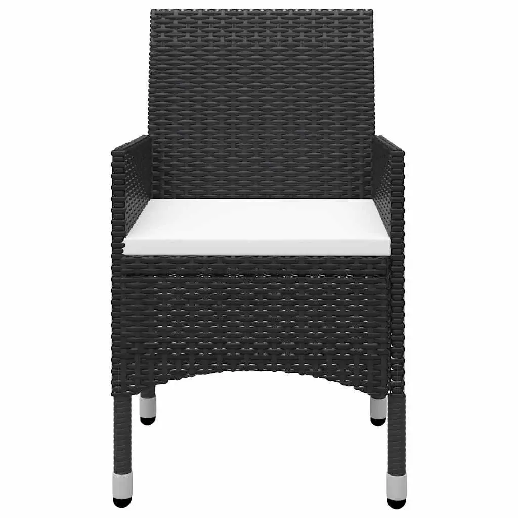 3 Piece Bistro Outdoor Furniture Set for Garden Patio Black