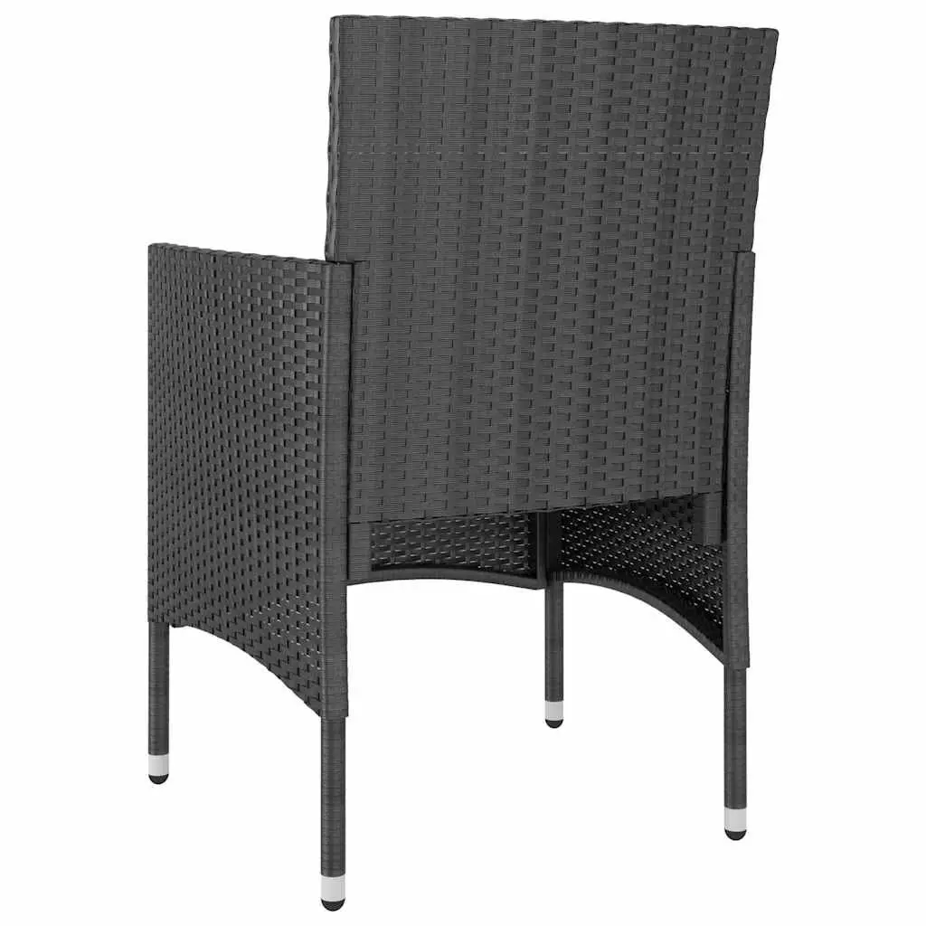 3 Piece Garden Dining Set Outdoor Furniture Table Chairs PE Rattan Acacia Wood