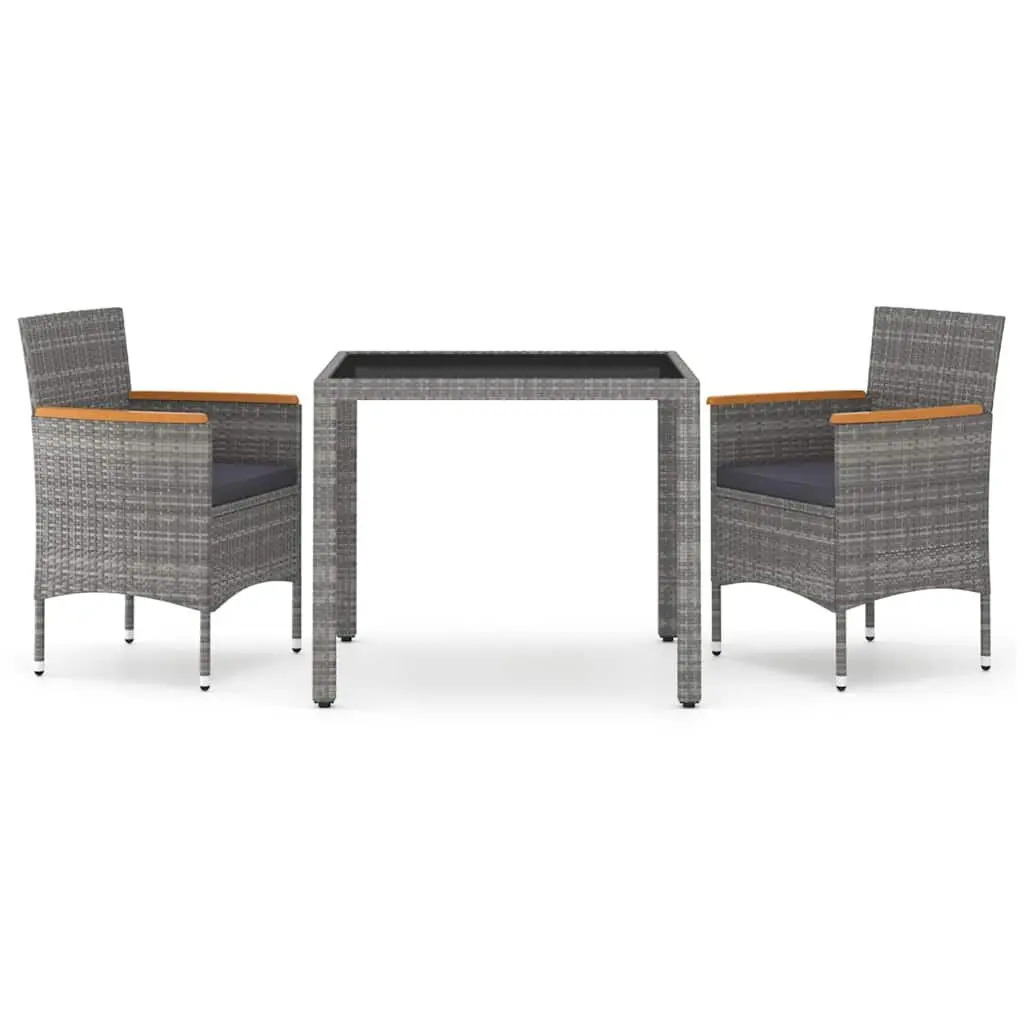 3 Piece Grey Garden Dining Set