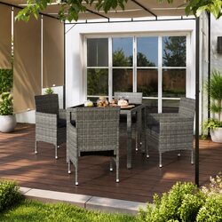 Specifications of 5-Piece Grey Garden Dining Set